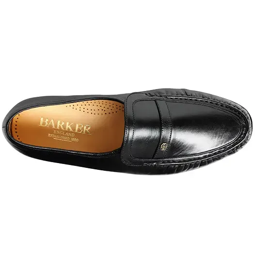 40% OFF BARKER Jefferson Shoes - Mens Moccasins - Black Kid Size: UK 6