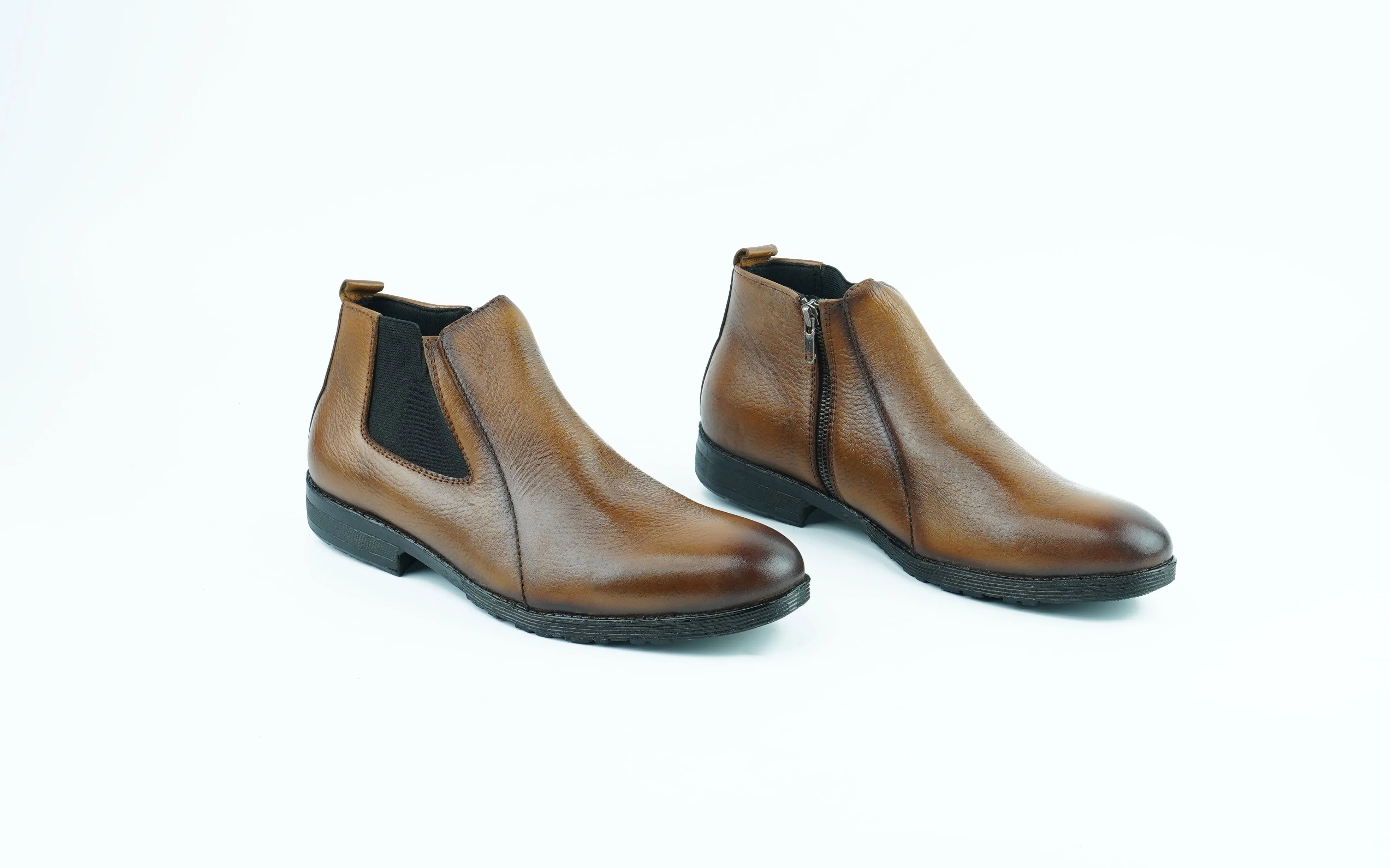 Brown heel style formal shoes for men