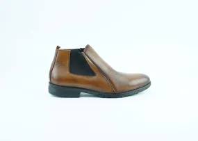 Brown heel style formal shoes for men