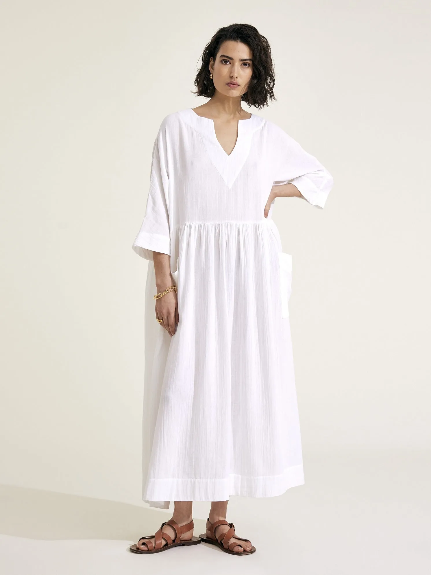 DAPHNE - White Cotton Dress