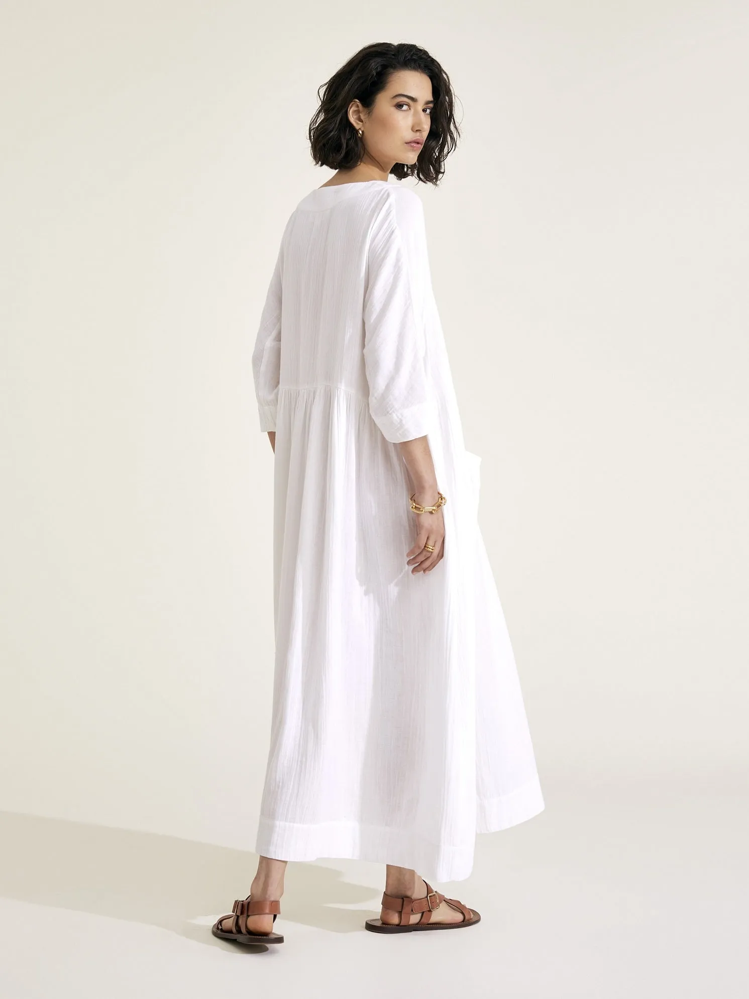DAPHNE - White Cotton Dress