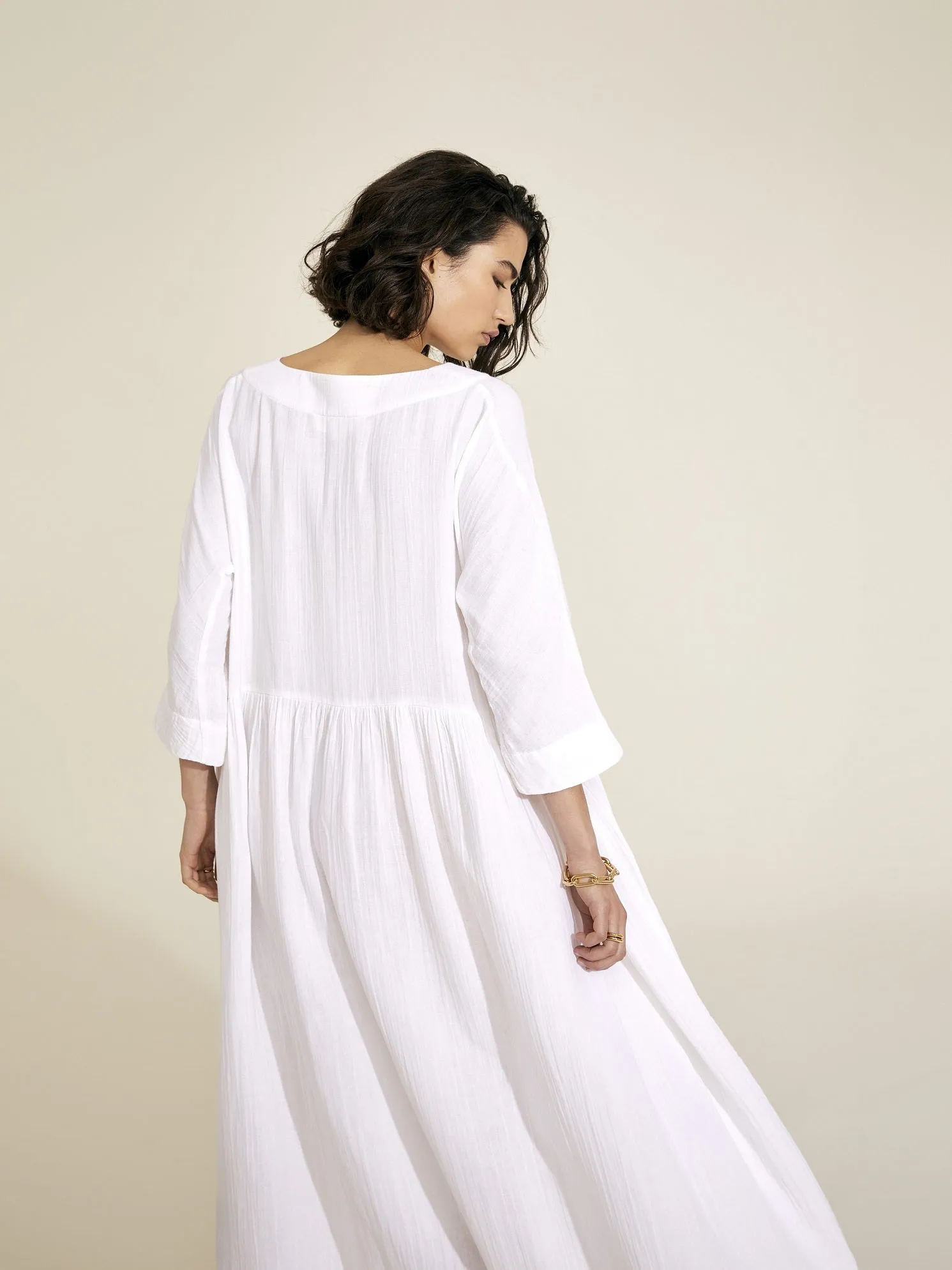 DAPHNE - White Cotton Dress