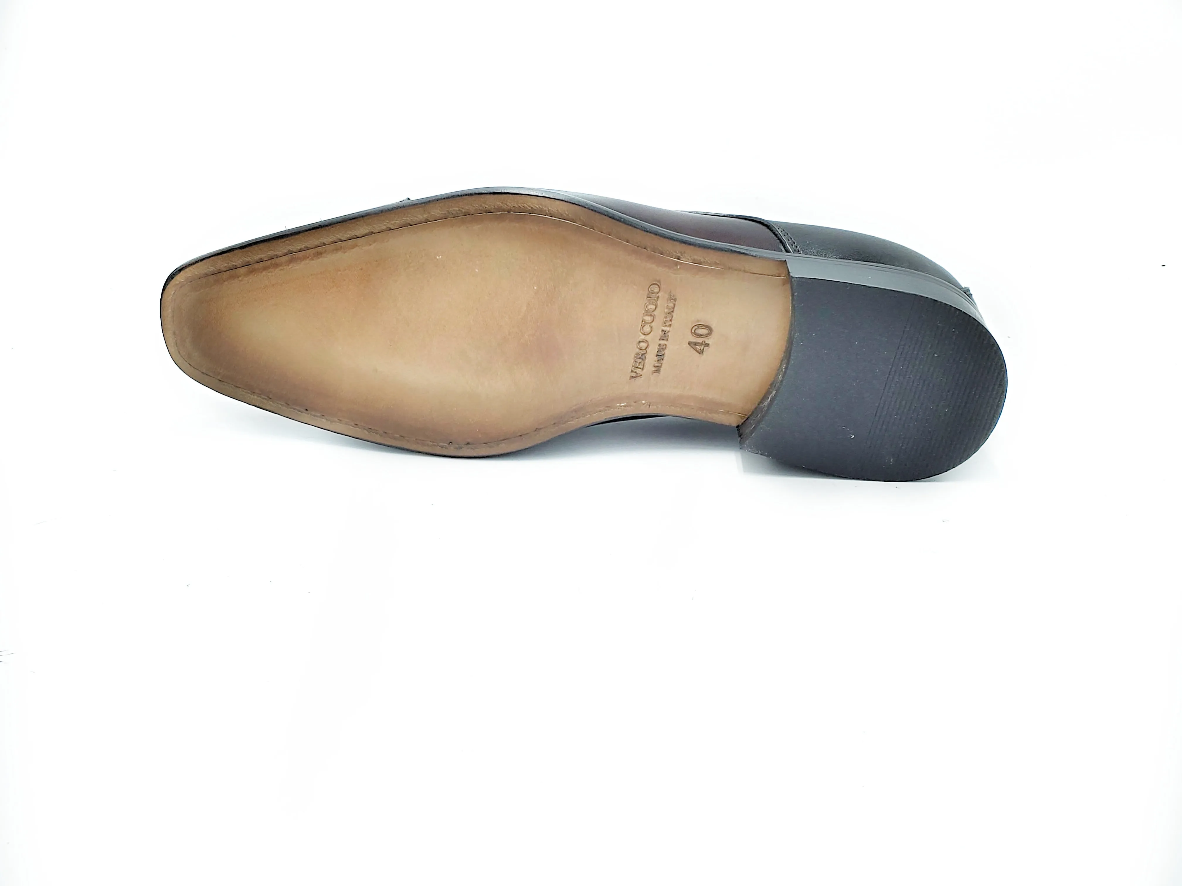 Di Franco Men's Two Tone Leather Derby's (Black/Burgundy) vero cuoio