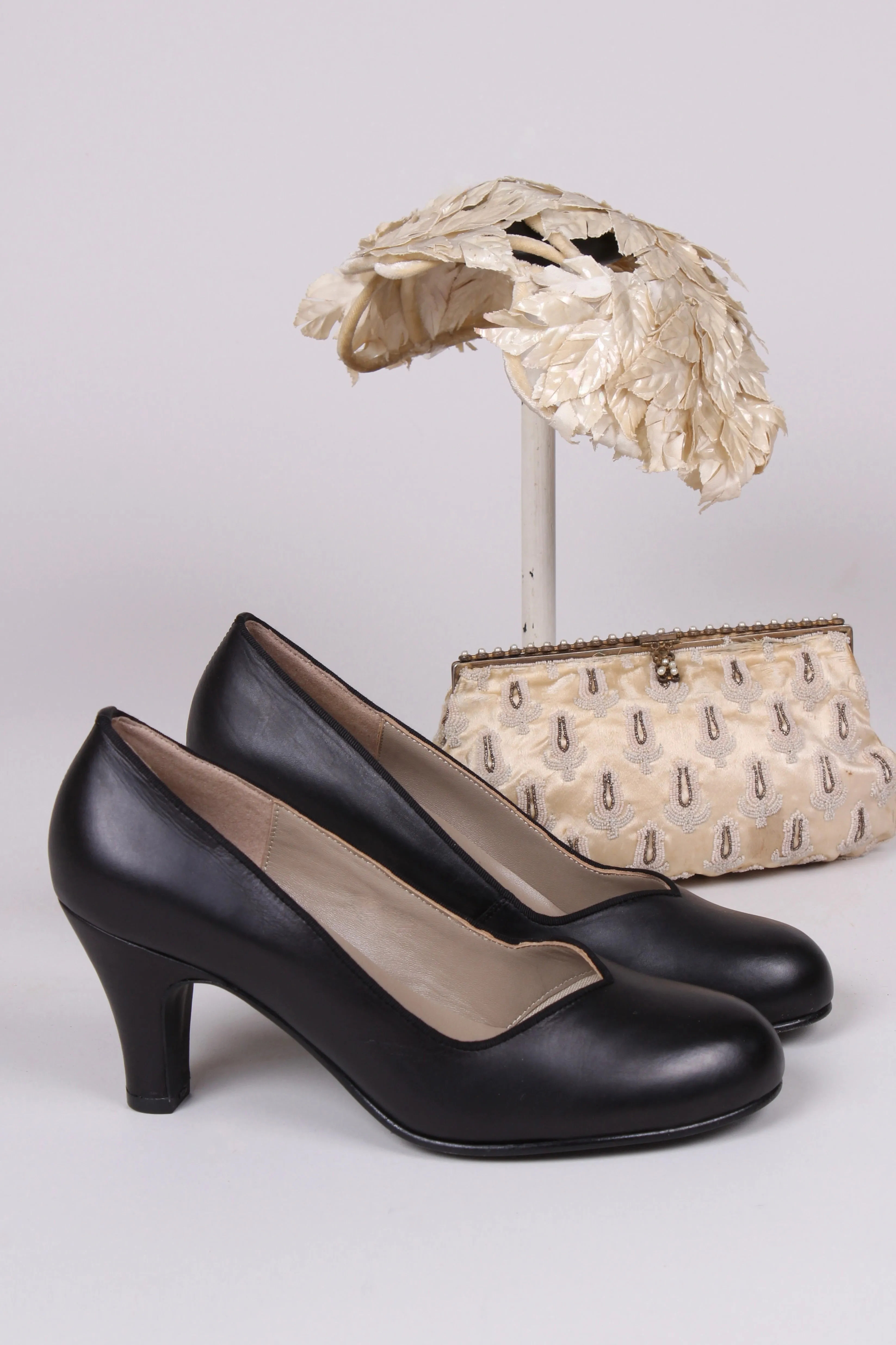 Early 50's pump - vintage style in leather - Black - Julia