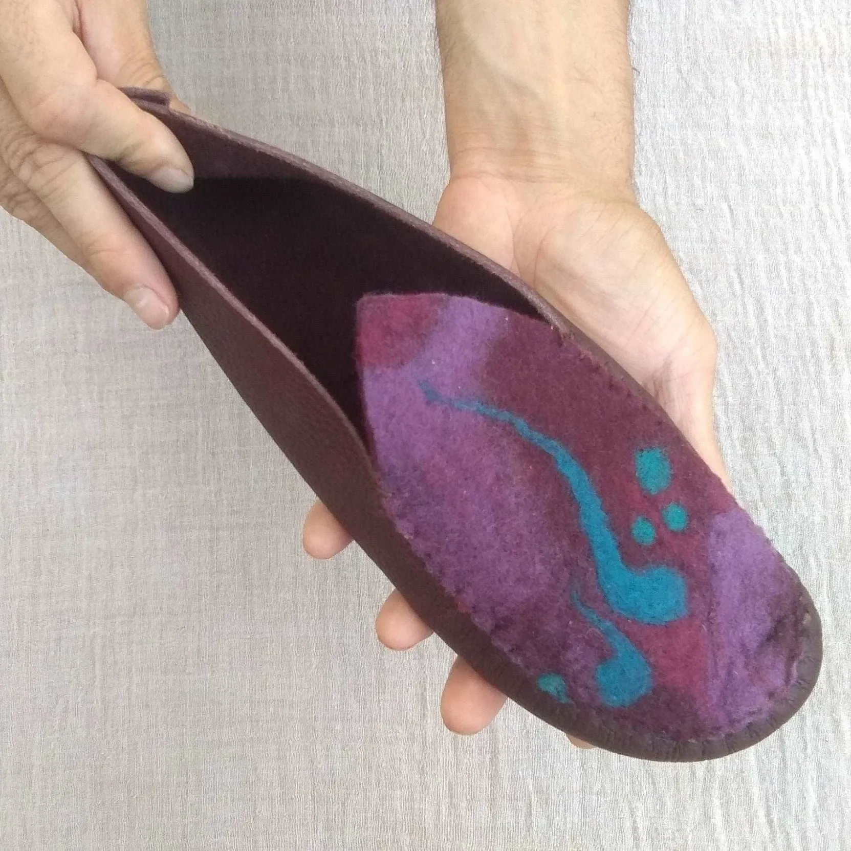 Felt and Leather Handmade Custom-fitted Moccasins