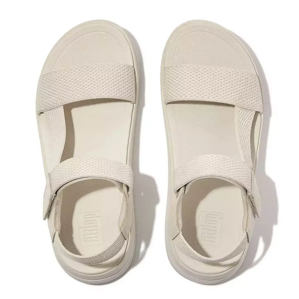 FitFlop Surff Two-Tone Webbing/Leather Back-Strap Sandals - Paris Beige
