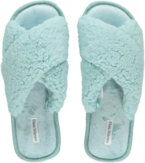 Flora Nikrooz Spa Green Victoria Sherpa Criss Cross Slippers