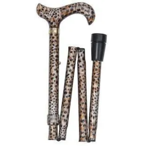 FOLDING CANE ANIMAL PRINT CHEETAH