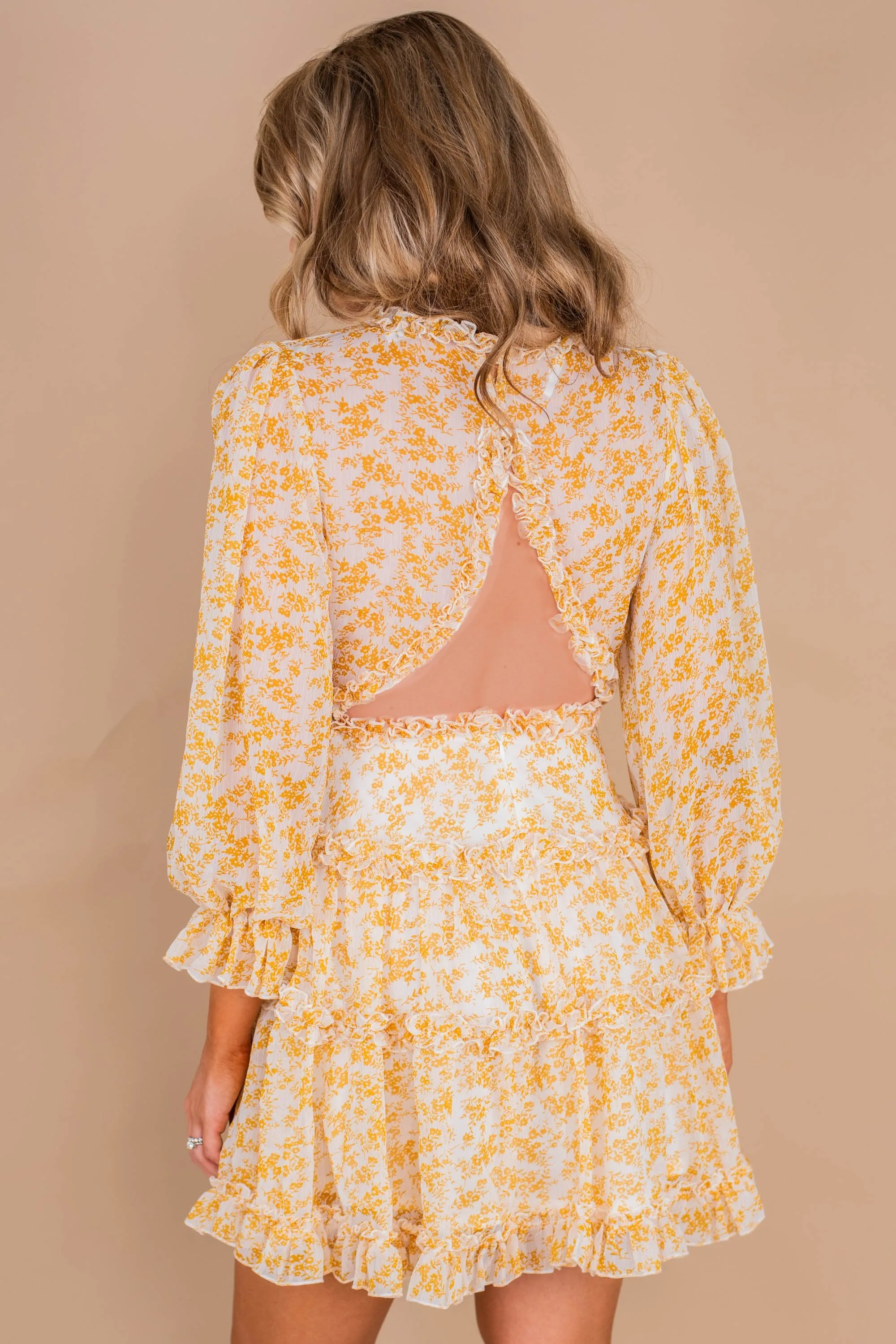 In The Moment Yellow Floral Dress