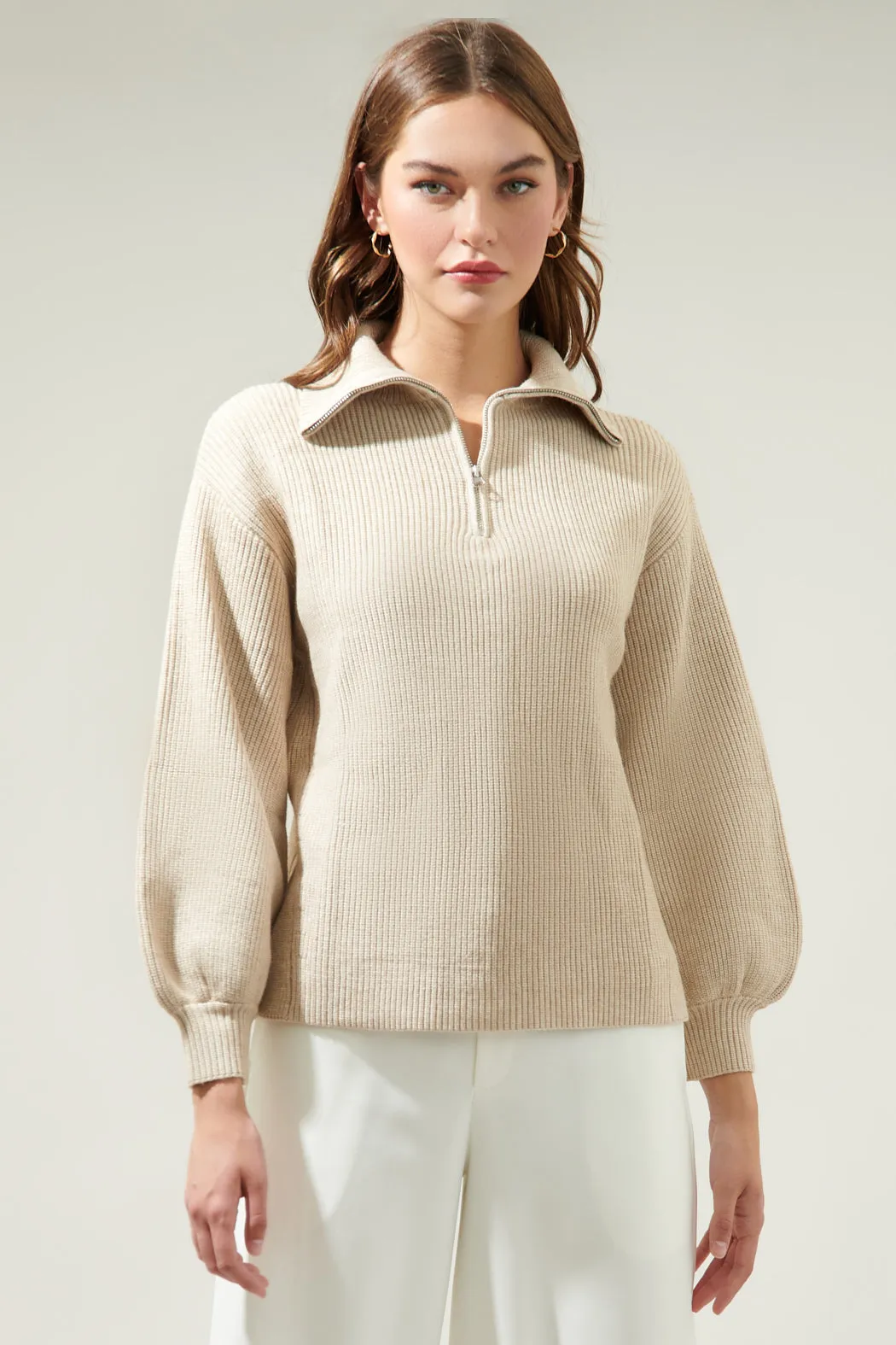 Kray Kiss Ribbed Mock Neck Sweater