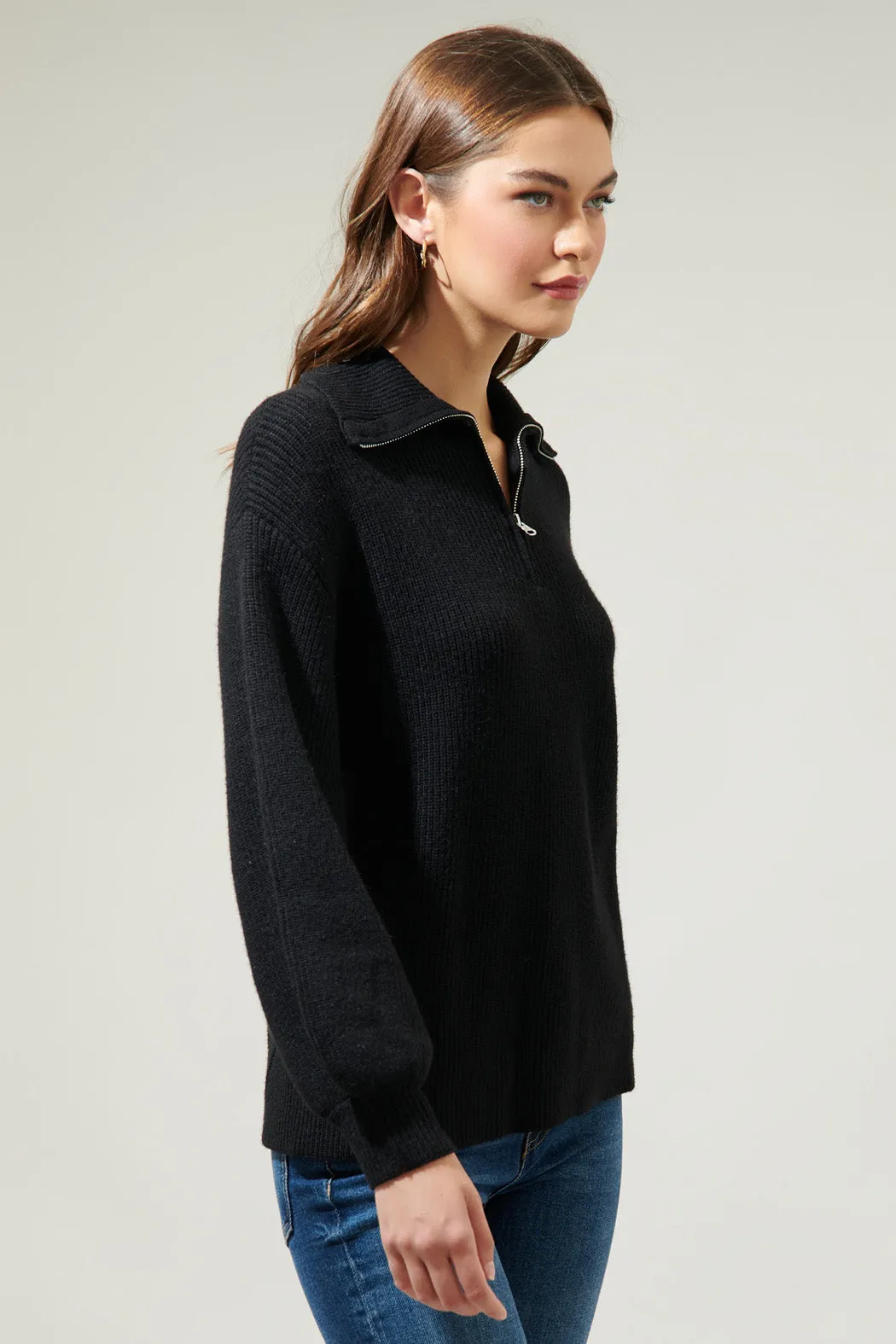 Kray Kiss Ribbed Mock Neck Sweater
