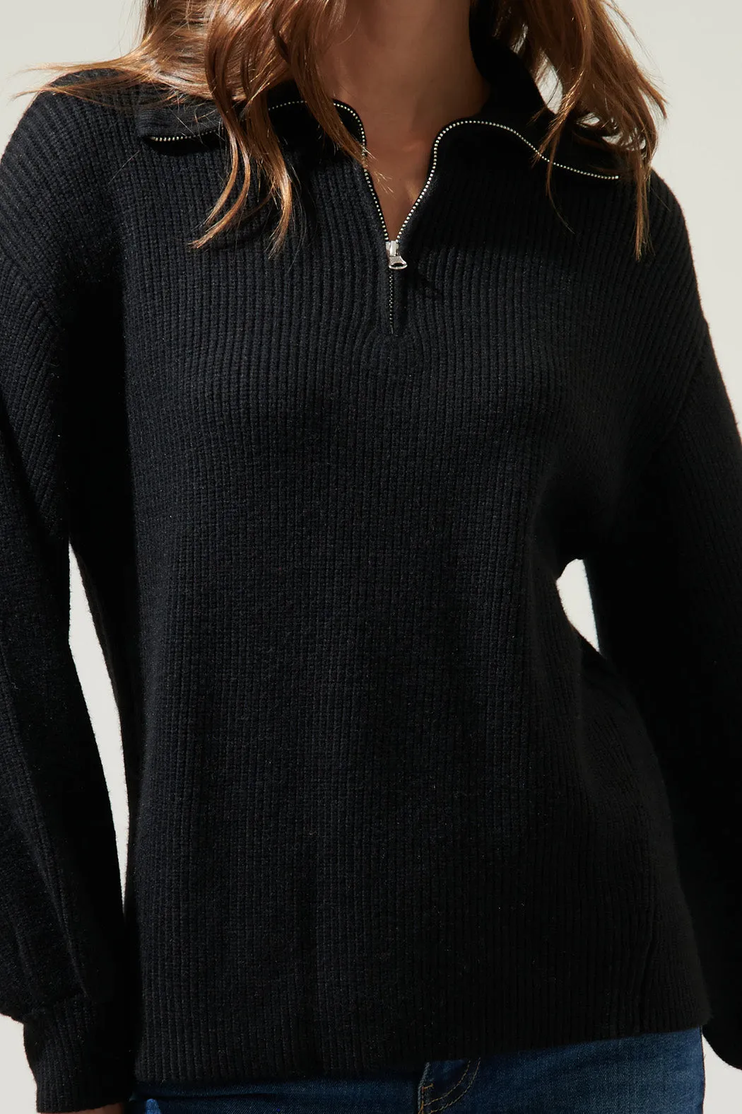Kray Kiss Ribbed Mock Neck Sweater