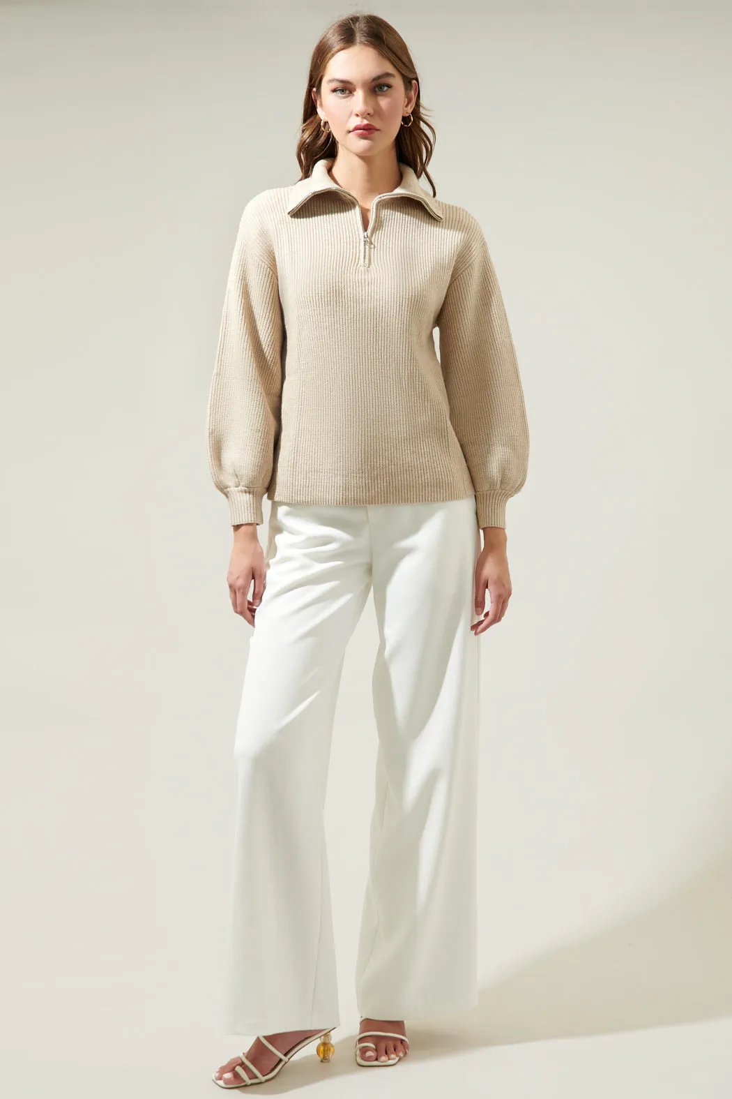 Kray Kiss Ribbed Mock Neck Sweater
