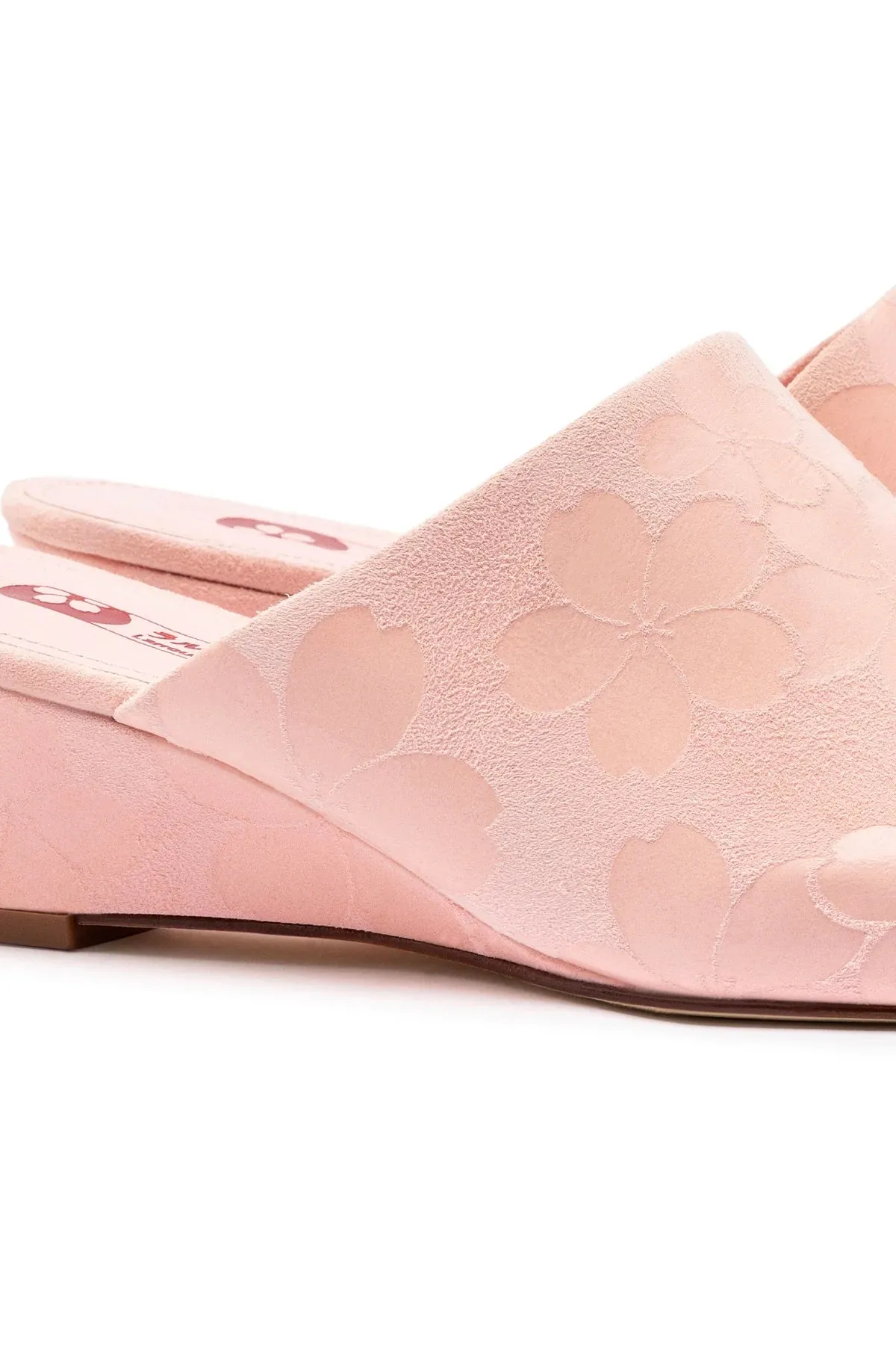 Larroude Venice Wedge In Tulip Sakura Printed Suede