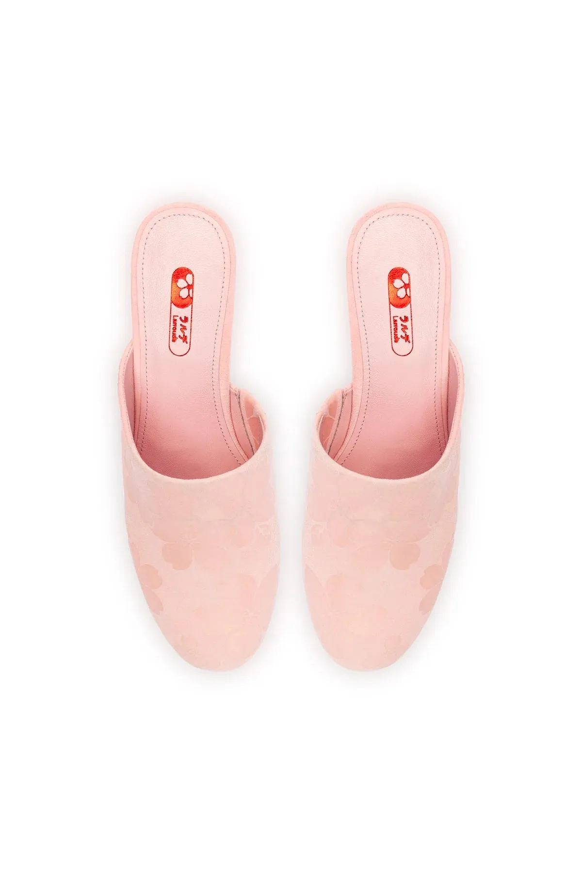 Larroude Venice Wedge In Tulip Sakura Printed Suede