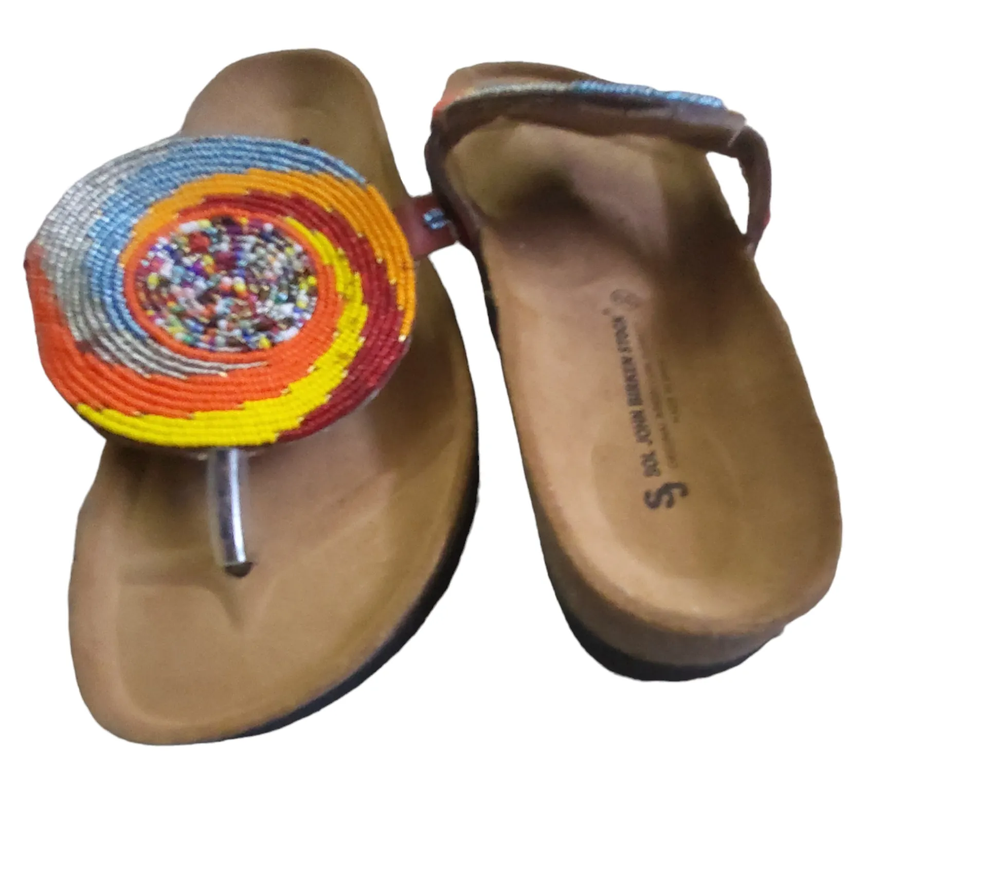 Massai Beaded Sandals with Birkenstock Sole Size 39