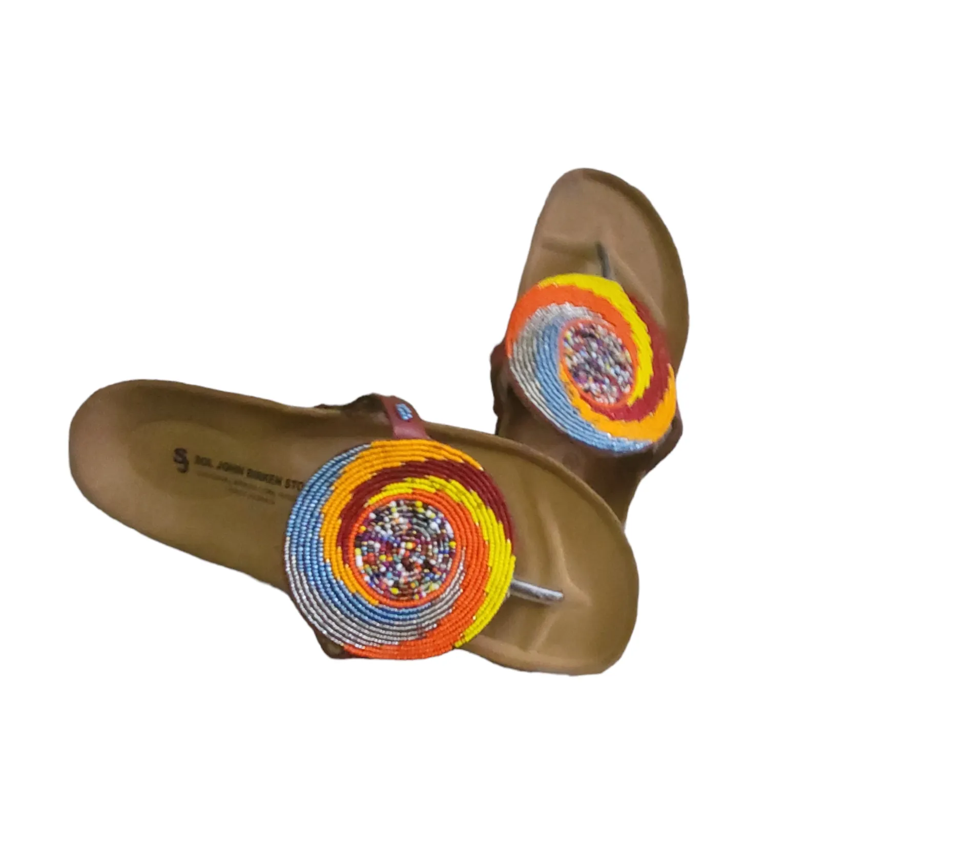 Massai Beaded Sandals with Birkenstock Sole Size 39