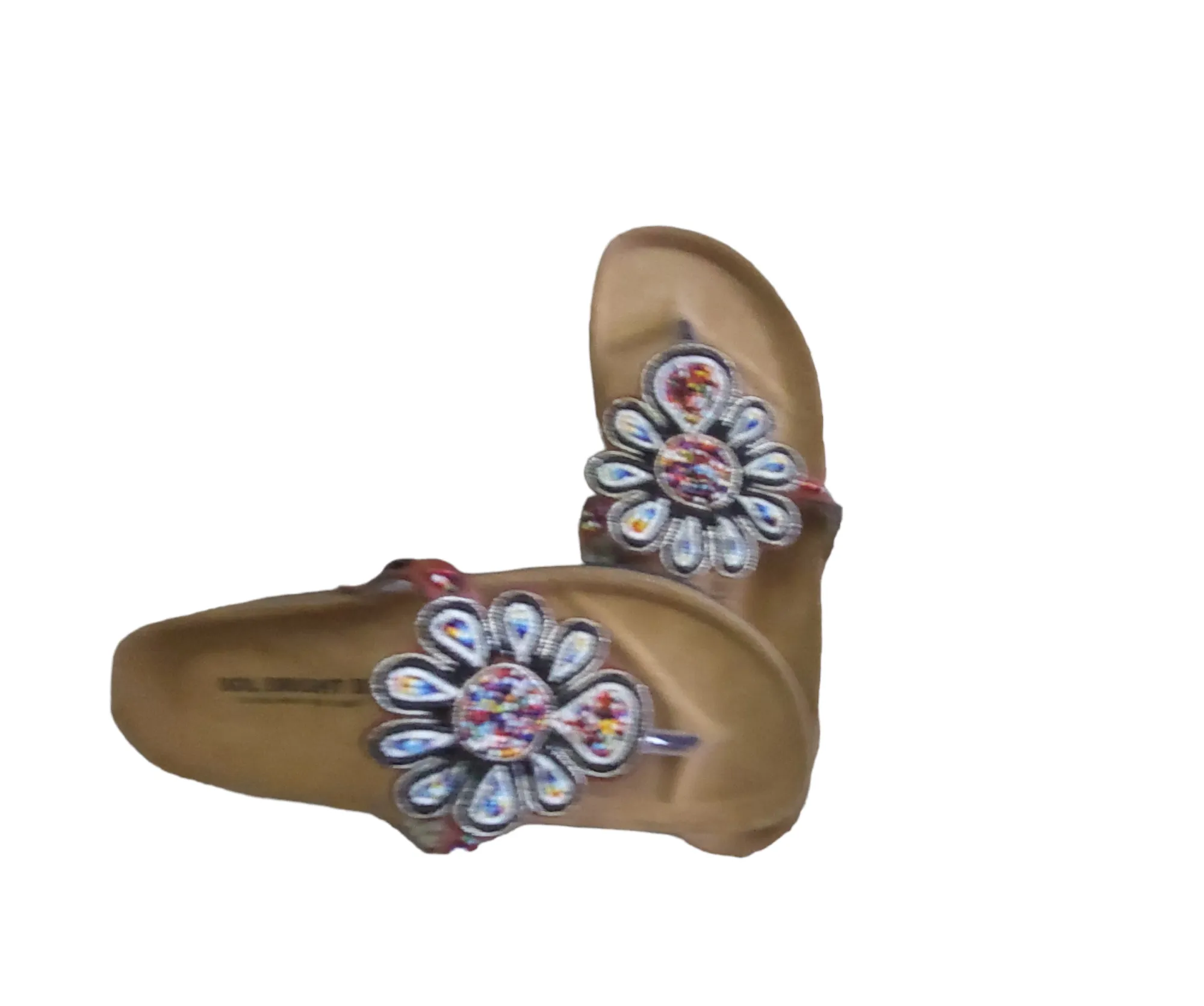 Massai Beaded Sandals with Birkenstock Sole Size 39