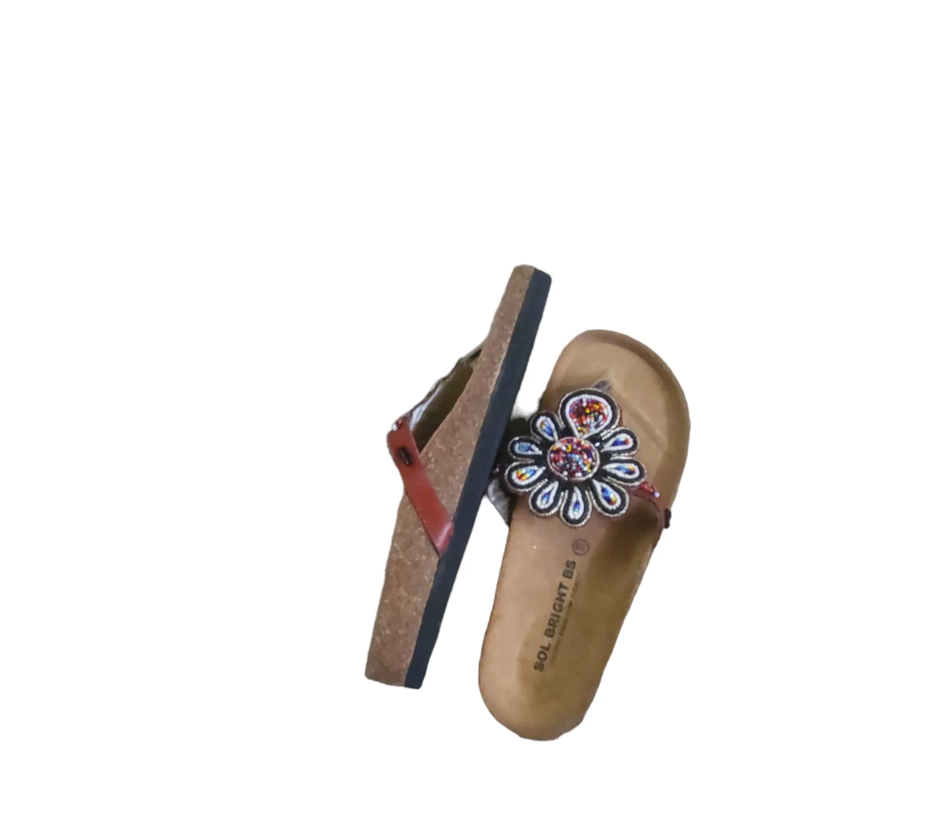 Massai Beaded Sandals with Birkenstock Sole Size 39