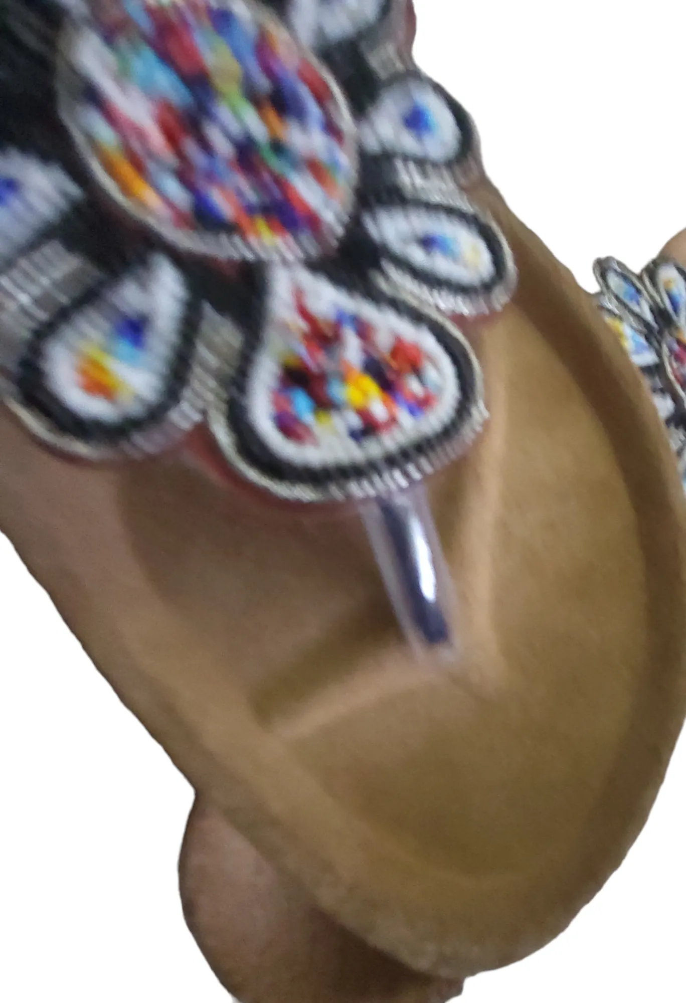 Massai Beaded Sandals with Birkenstock Sole Size 39