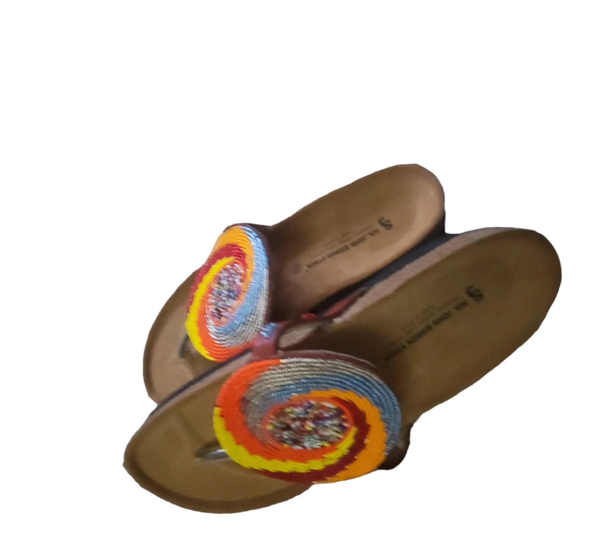 Massai Beaded Sandals with Birkenstock Sole Size 39