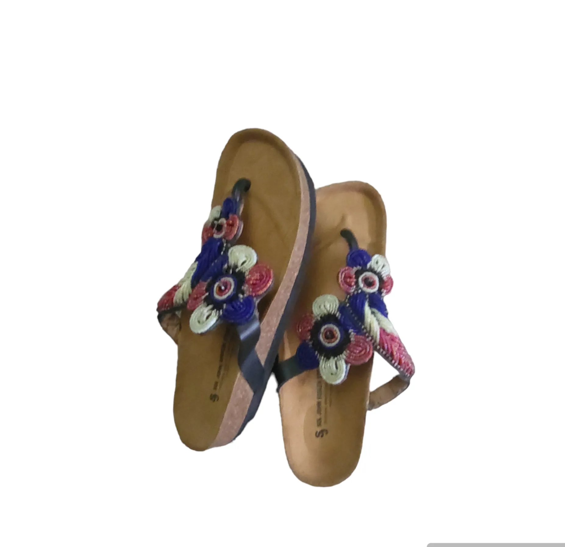 Massai Beaded Sandals with Birkenstock Sole Size 39
