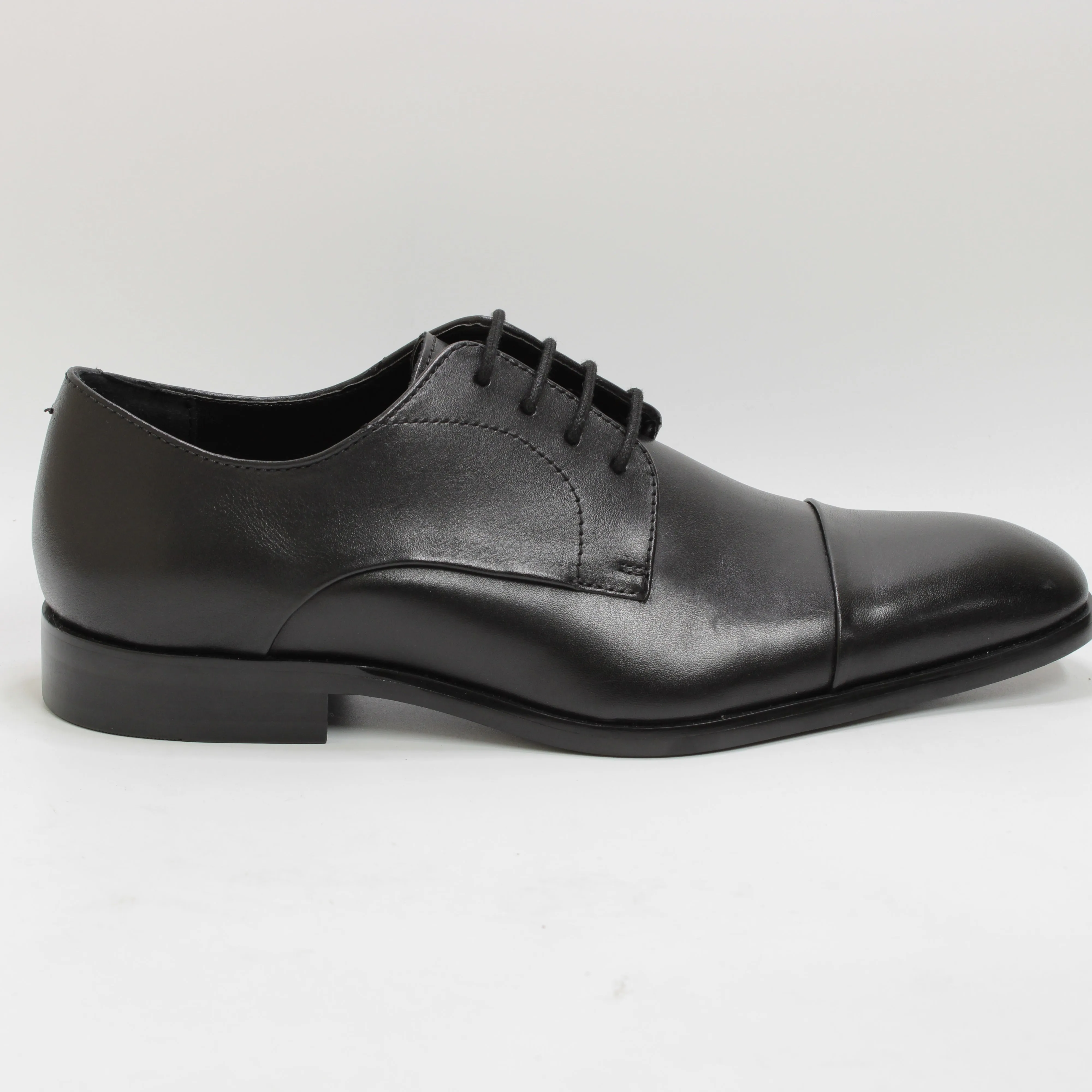 Mens Office Marlow Toe Cap Derby Black Leather