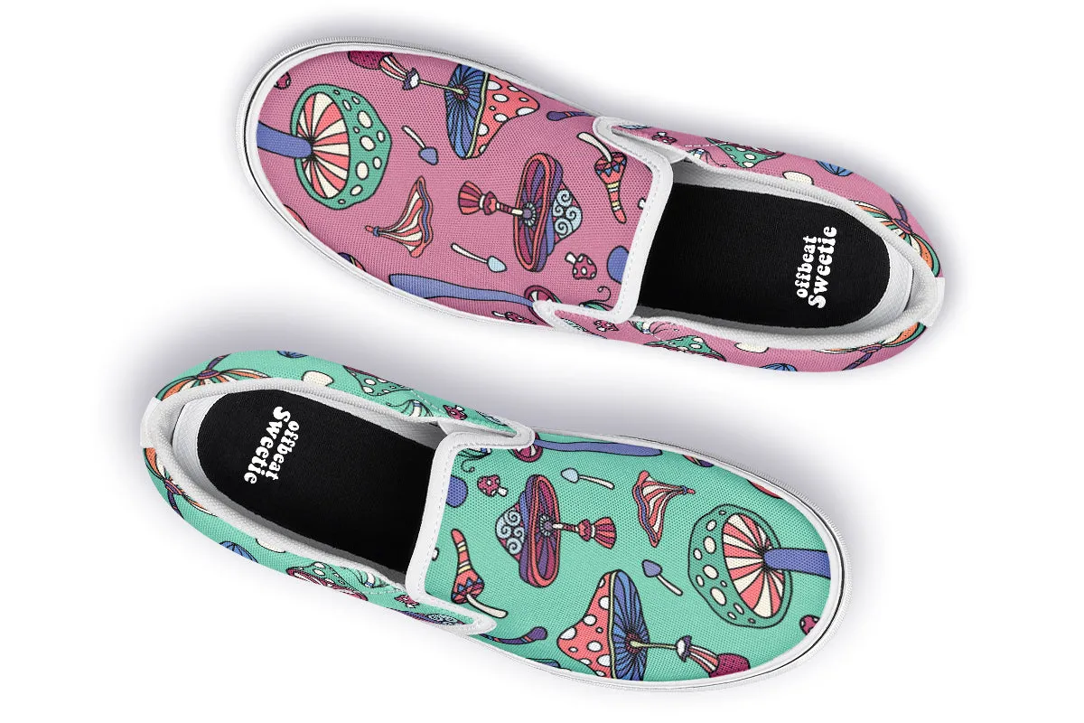 Mismatched Mushrooms Slip Ons