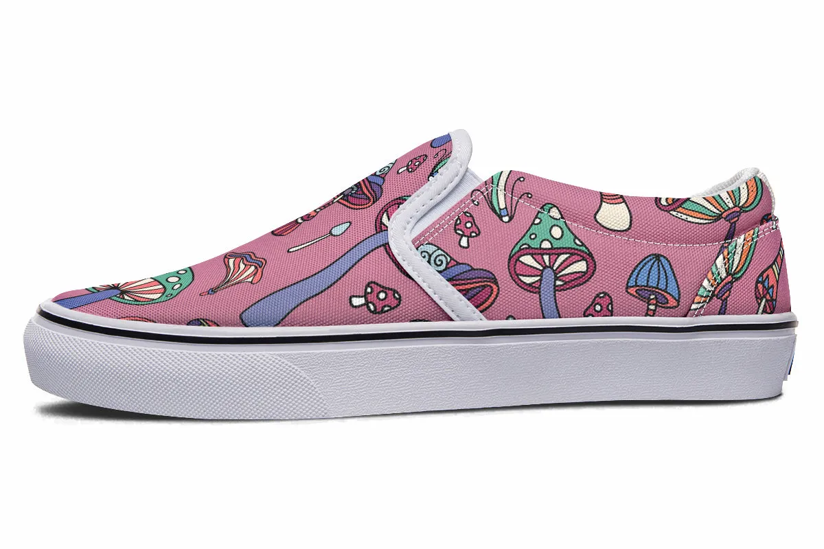 Mismatched Mushrooms Slip Ons