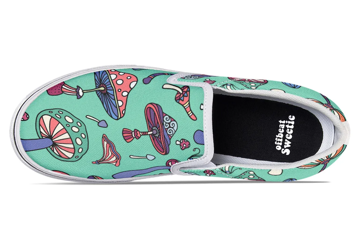 Mismatched Mushrooms Slip Ons