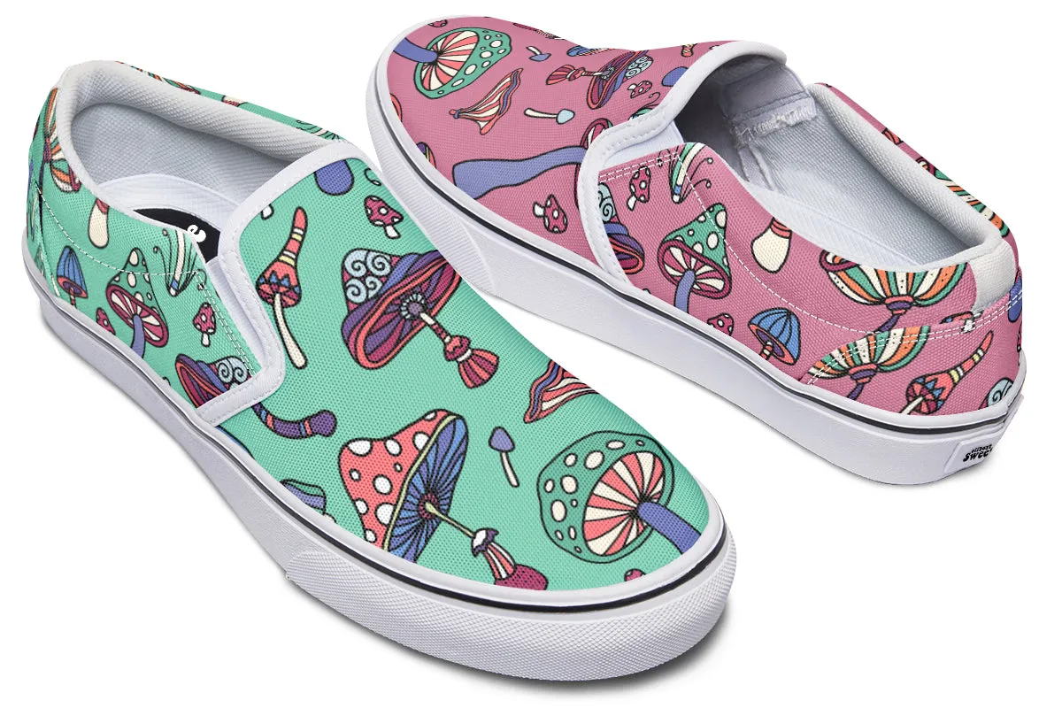 Mismatched Mushrooms Slip Ons