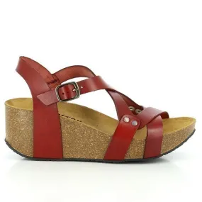 Plakton 275311 Red Cross-Strap Slingback Wedges