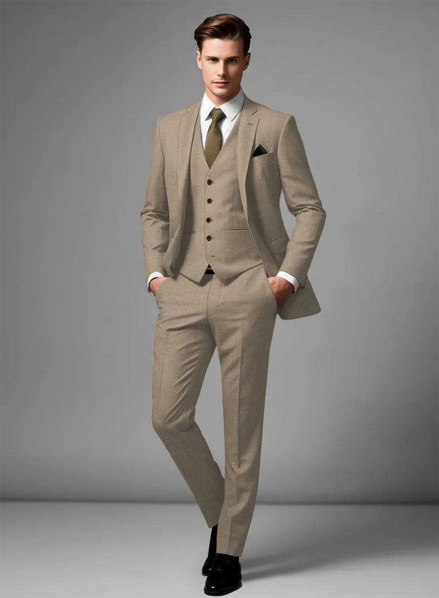 Scabal Boston Khaki Wool Suit