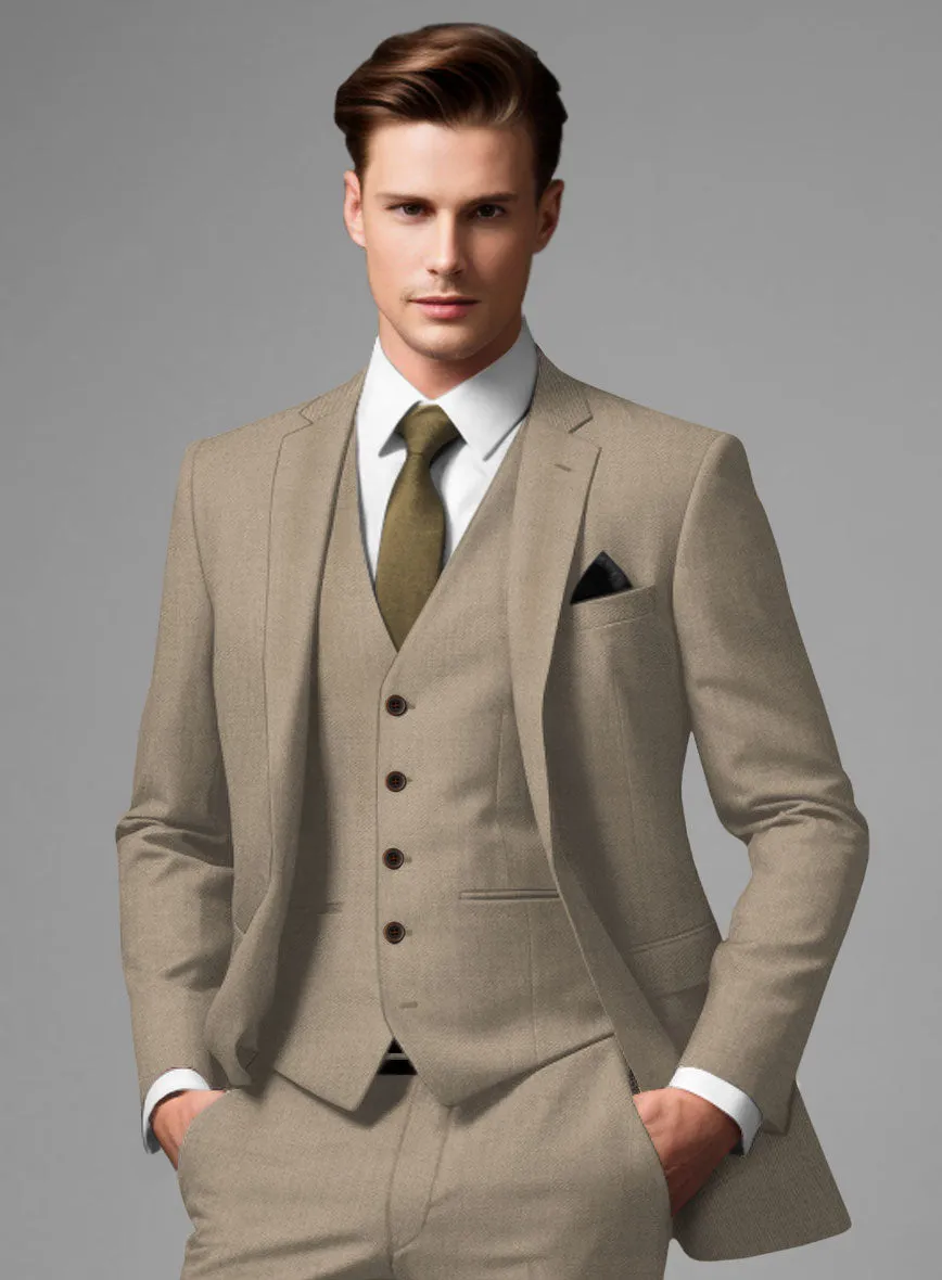 Scabal Boston Khaki Wool Suit