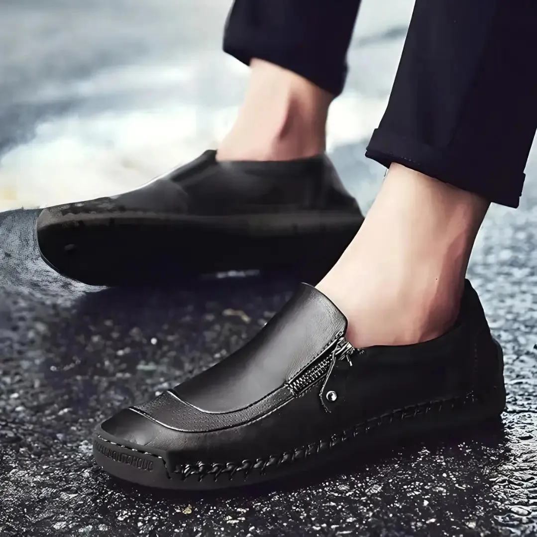 Synthetic Slip on Black Formal Shoes for Men