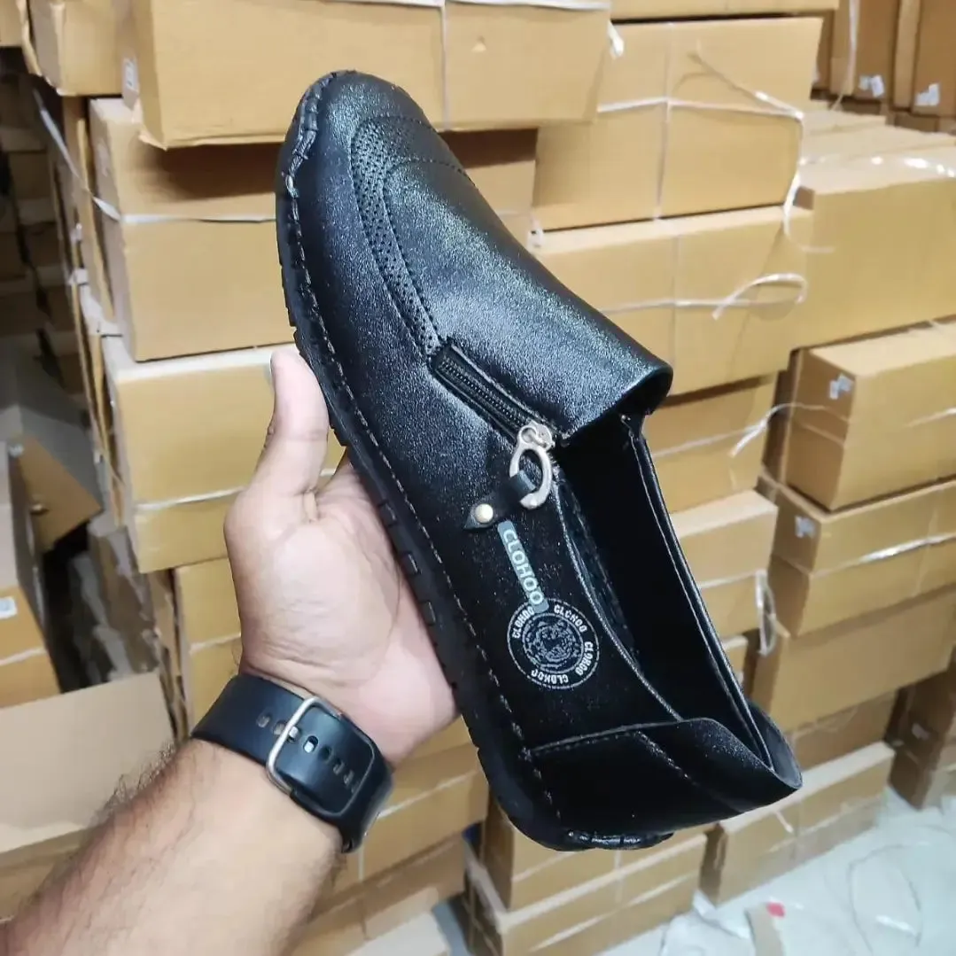 Synthetic Slip on Black Formal Shoes for Men