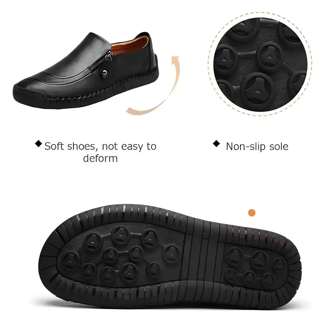 Synthetic Slip on Black Formal Shoes for Men
