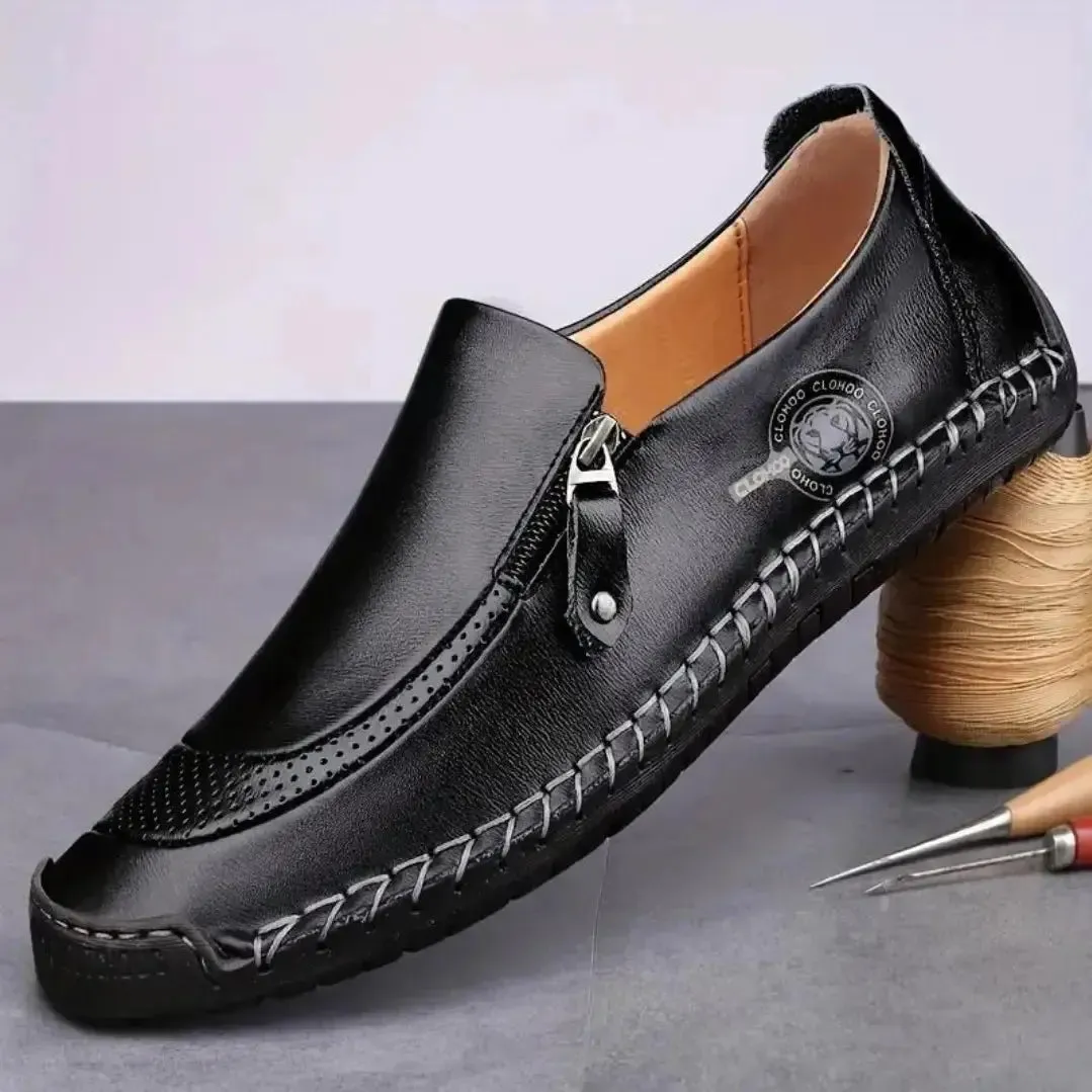Synthetic Slip on Black Formal Shoes for Men