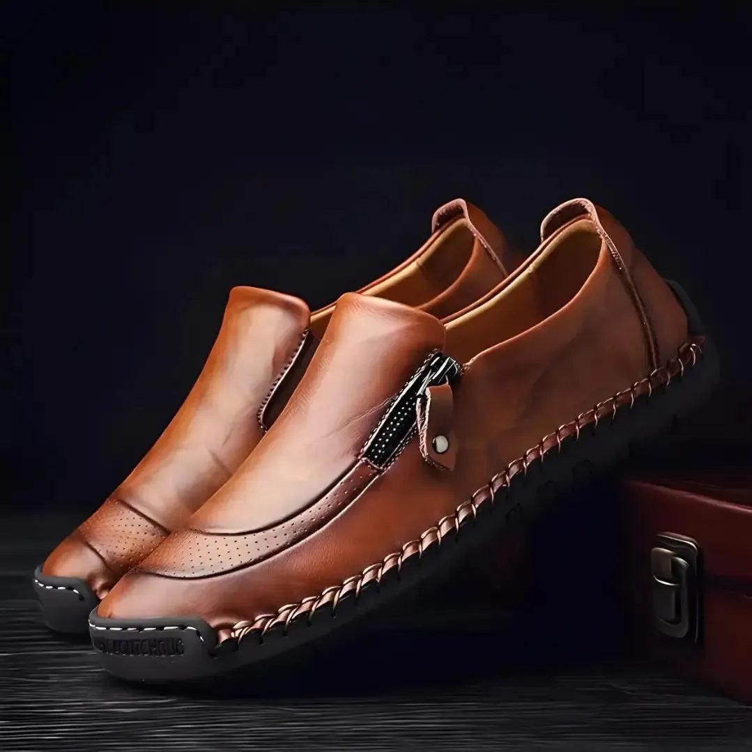Synthetic Slip on Brown Formal Shoes for Men