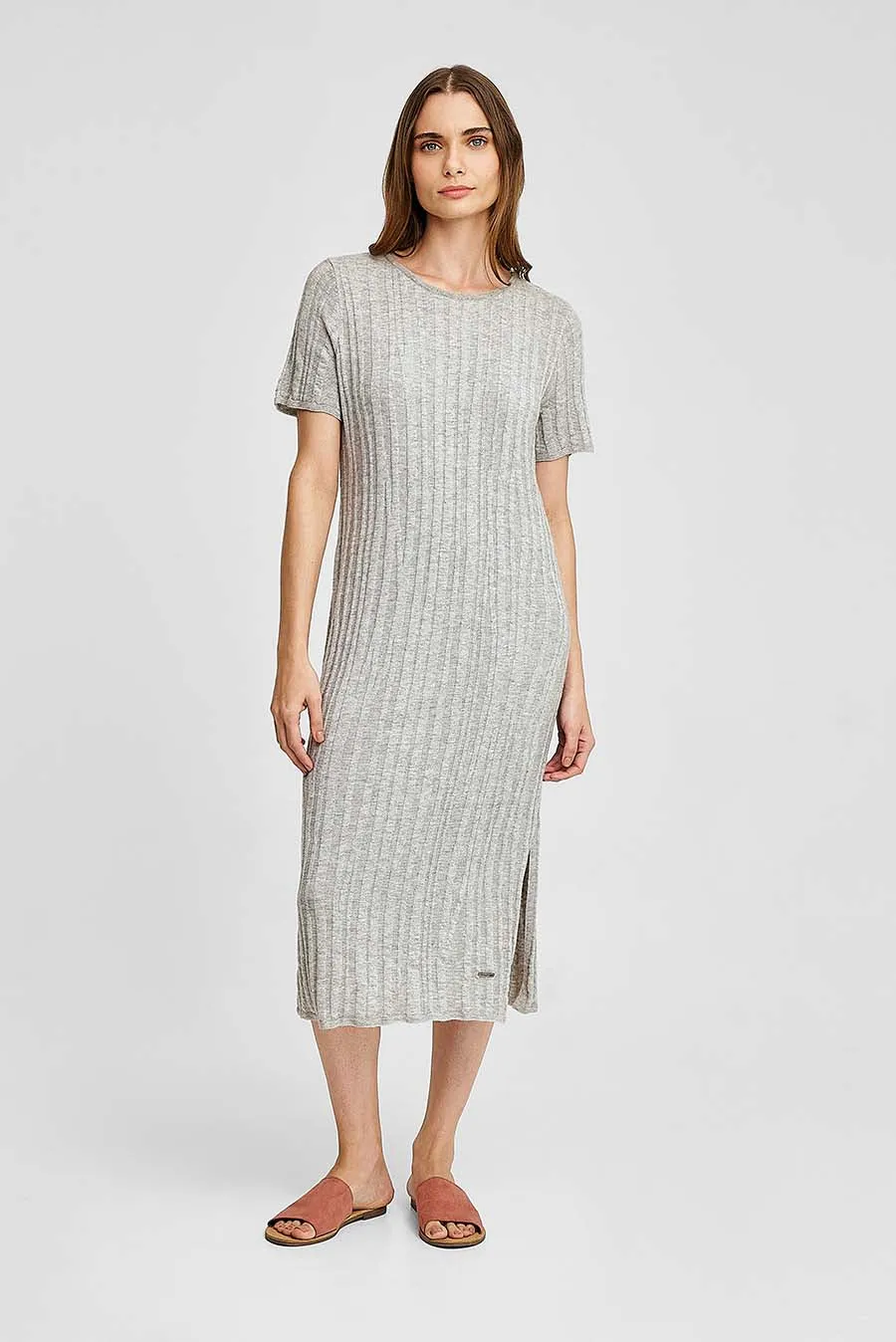 Wasabi Dress Cotton & Baby Alpaca Color Grey