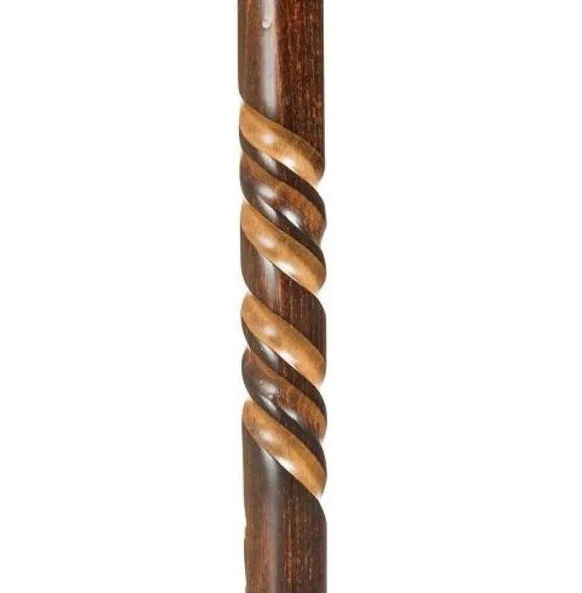 WOOD BEECH DERBY CANE WITH SHADOW SPIRAL